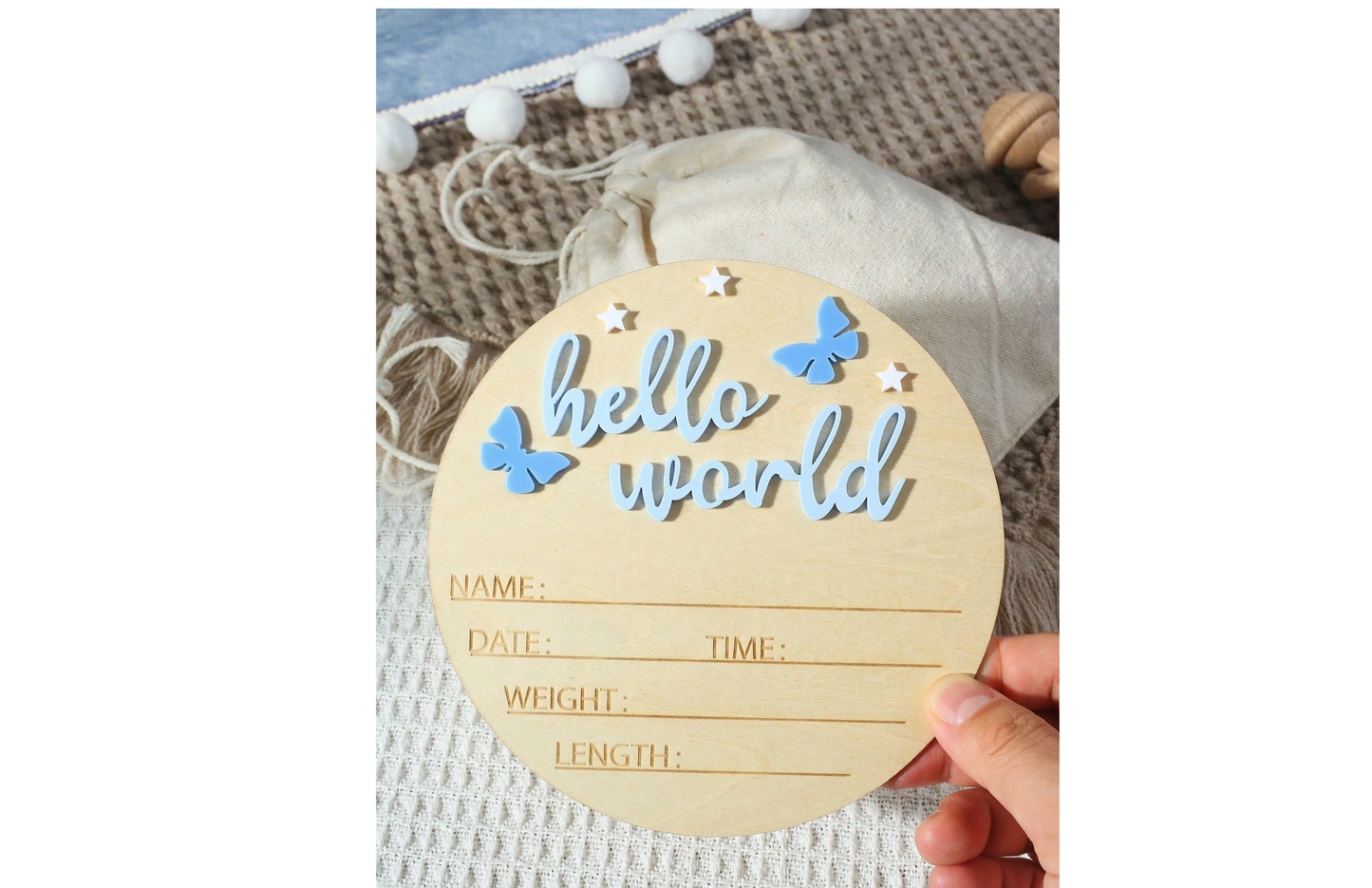 Newborn Baby Wooden Memory Decoration Photography Set