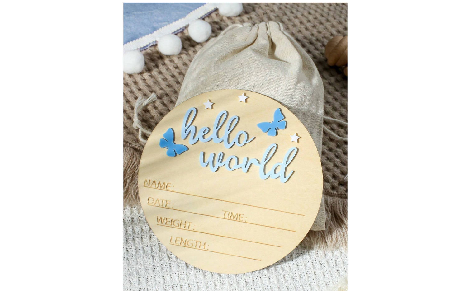 Newborn Baby Wooden Memory Decoration Photography Set