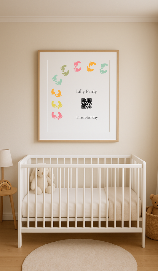 Simplistic design with Scannable QR code for your favourite memory