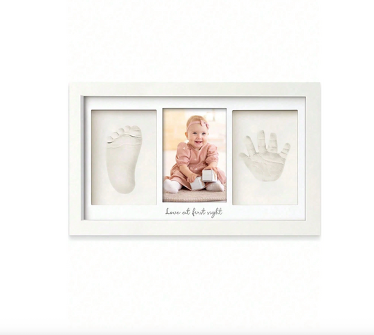 1 Set Baby Handprint And Footprint Frame Kit - Clay Imprint Memorial Frame,