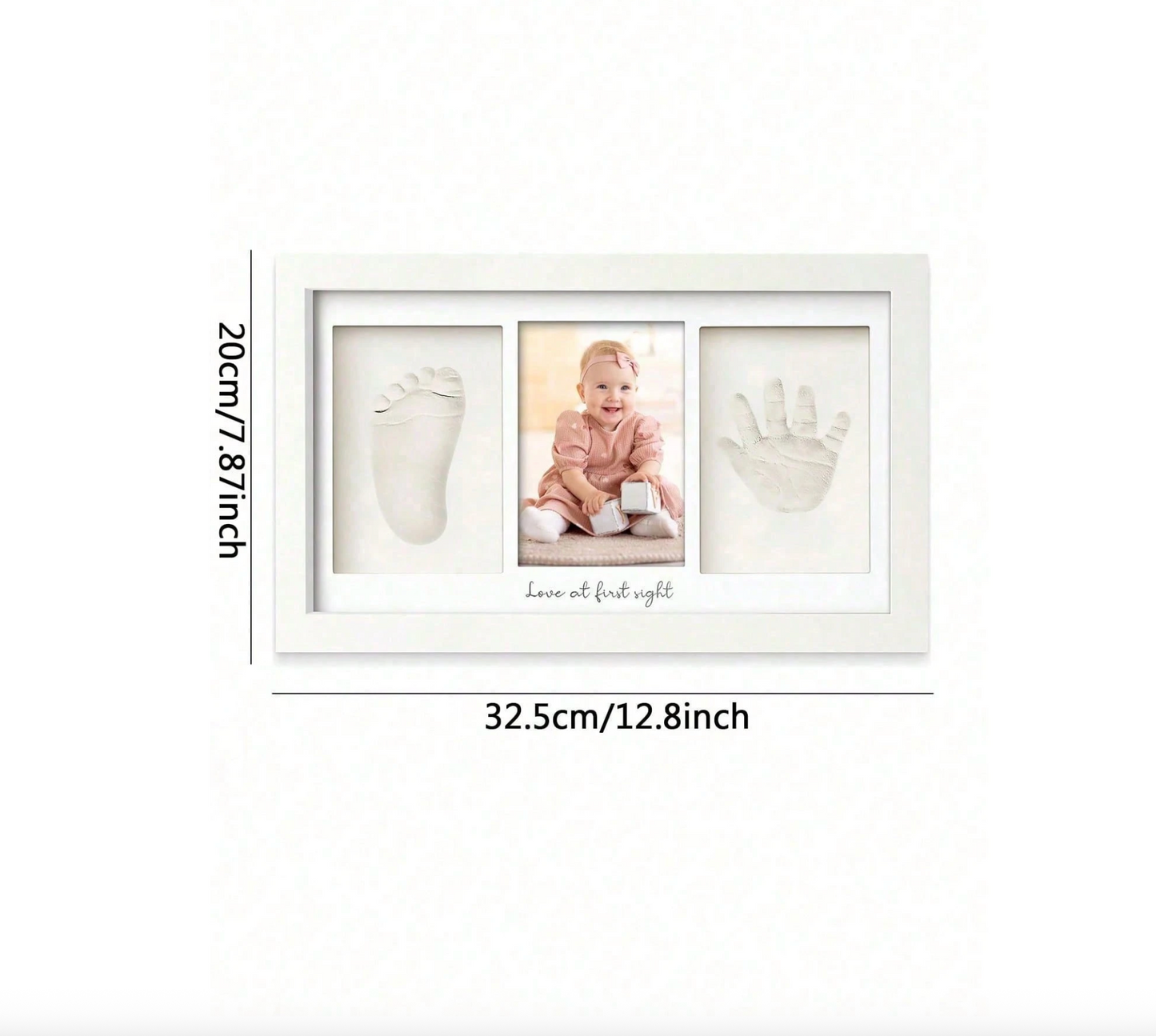 1 Set Baby Handprint And Footprint Frame Kit - Clay Imprint Memorial Frame,