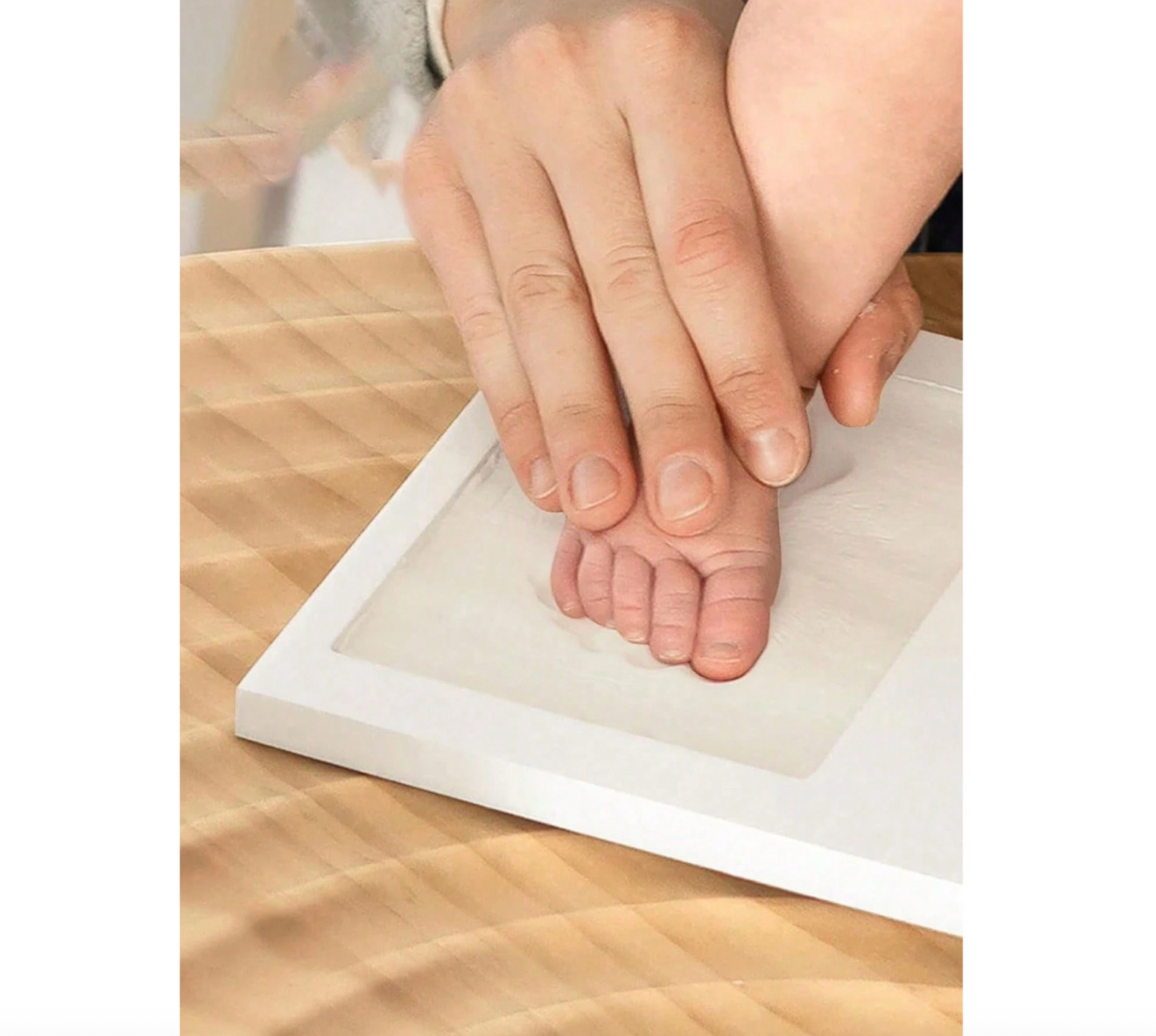 1 Set Baby Handprint And Footprint Frame Kit - Clay Imprint Memorial Frame,