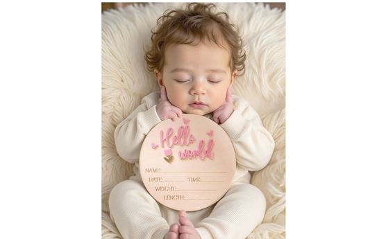 Newborn Baby Wooden Memory  Decoration Photography Set
