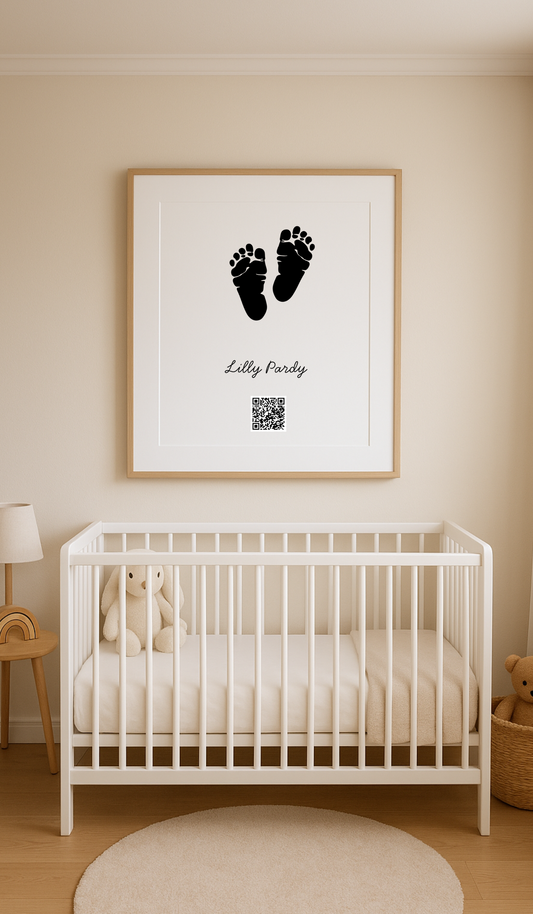 Simplistic design with Scannable QR code for your favourite memory